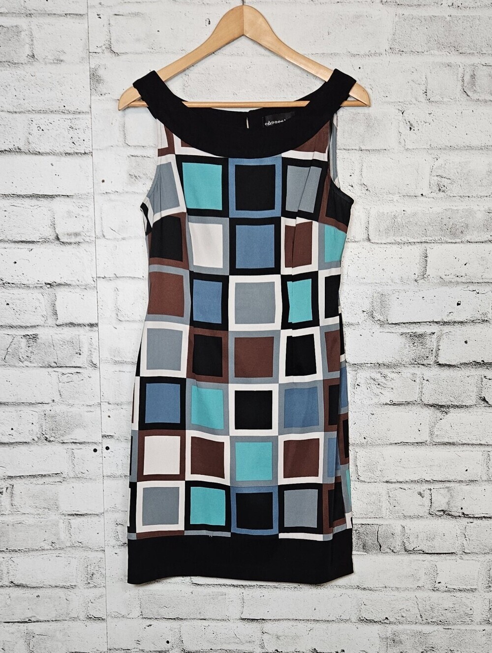 Connected Apparel Geometric Sheath Dress Size 10 Sleeveless Career Dress